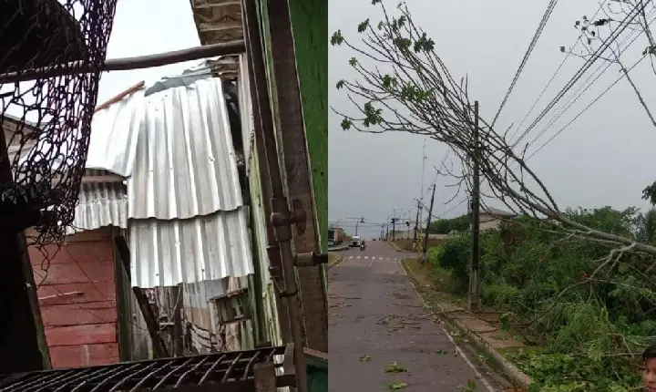 Temporal causa danos e destruição em Coari