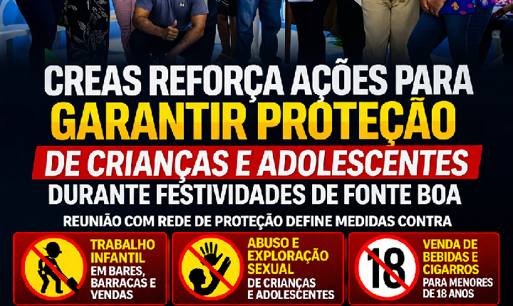 CREAS reforça ações para garantir proteção de crianças e adolescentes durante as festividades do Aniversário de  Fonte Boa