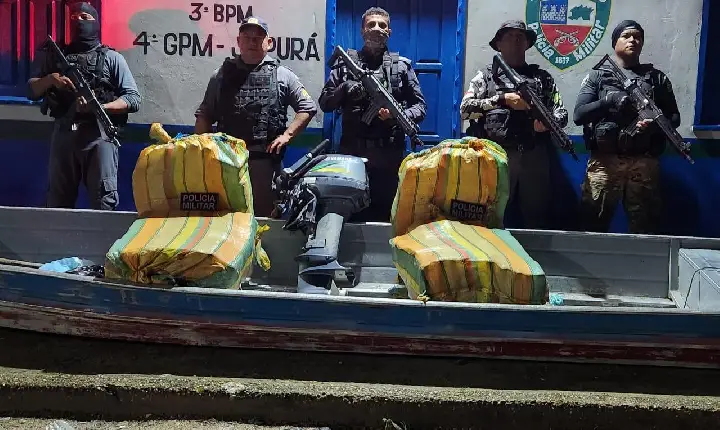 Em Japurá, Policia Militar apreende mais de 200 quilos de drogas