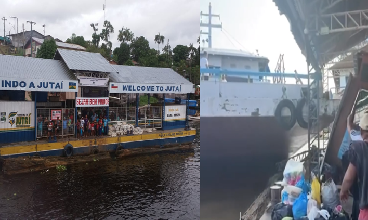 Embarcação bate contra estrutura do porto de Jutaí e derruba parte da estrutura