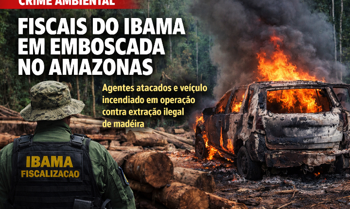 Fiscais do Ibama sofrem emboscada durante operação contra extração ilegal de madeira no Amazonas
