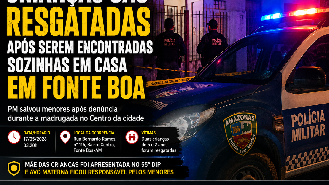 FONTE BOA: CRIANÇAS SÃO RESGATADAS APÓS SEREM ENCONTRADAS TRANCADAS SOZINHAS EM CASA