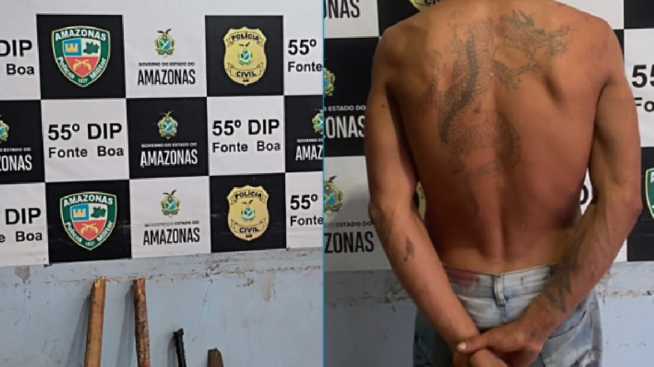 Homem apontado como autor de três homicídios é preso após causar destruição e ameaças em residência em Fonte Boa