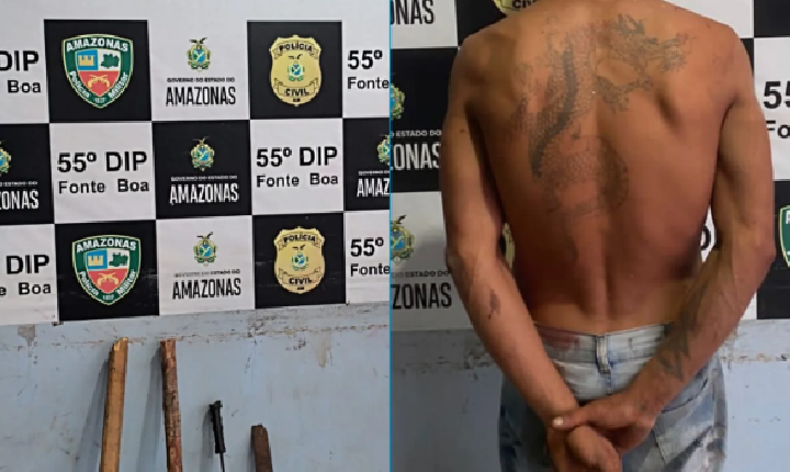 Homem apontado como autor de três homicídios é preso após causar destruição e ameaças em residência em Fonte Boa