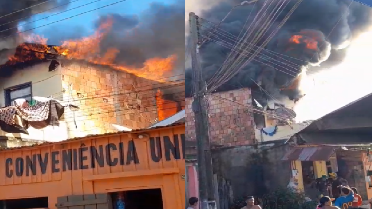 Incêndio destrói residência e assusta moradores no bairro Abial, em Tefé