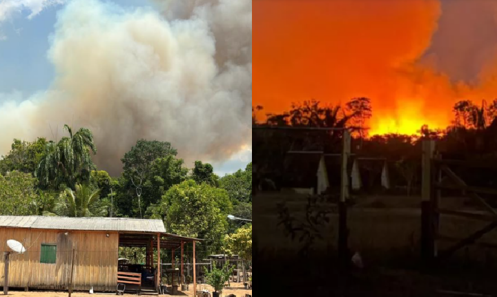Incêndio na AM-352 atinge comunidades rurais e deixa Manacapuru coberta por fumaça