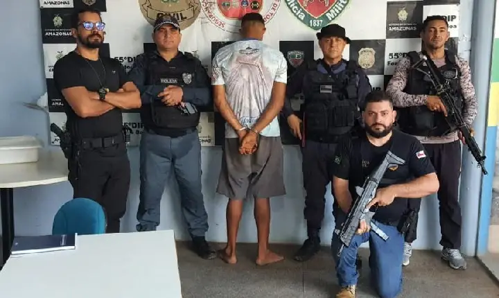 PC e PM prendem em cumprimento a mandado de prisão elemento de alta periculosidade por crimes praticados em Fonte Boa