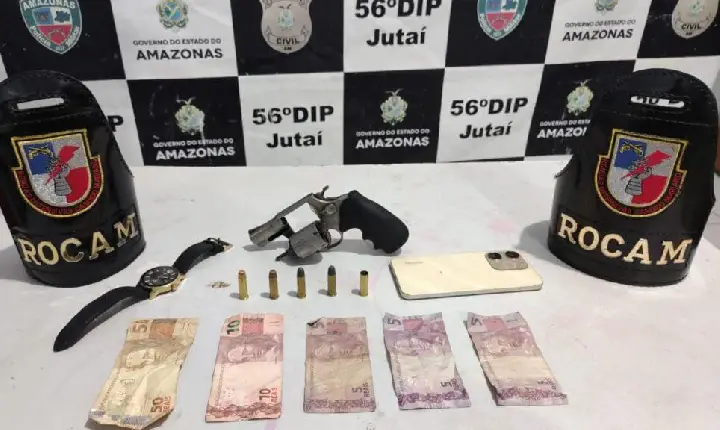 PM prende homem armado após denúncia de tiros em Jutaí