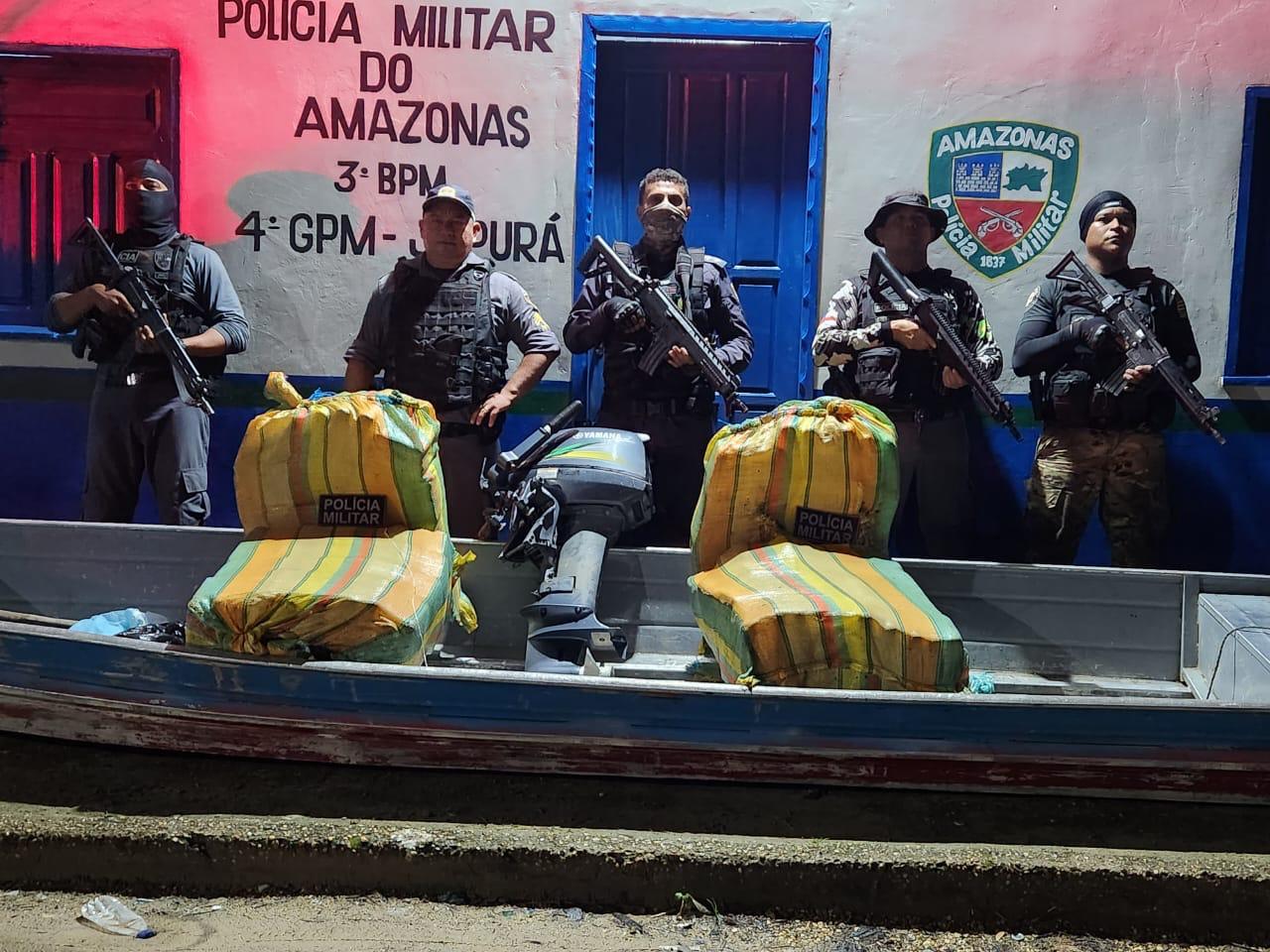 Em Japurá, Policia Militar apreende mais de 200 quilos de drogas