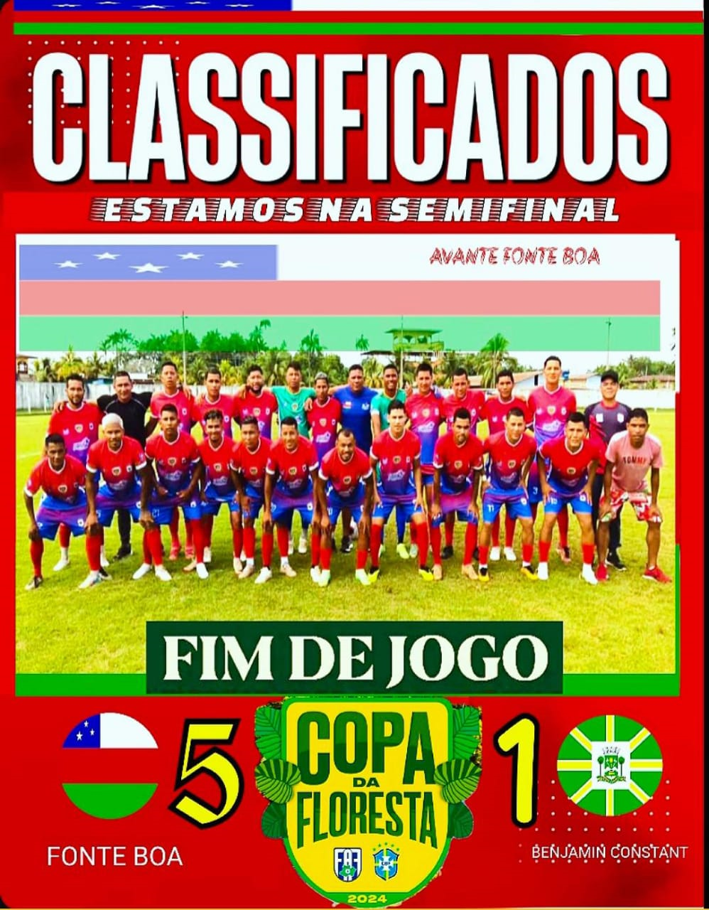 Copa da Floresta 2024: Fonte Boa vence Benjamim por 5x1 e se classifica para Semifinal da competição