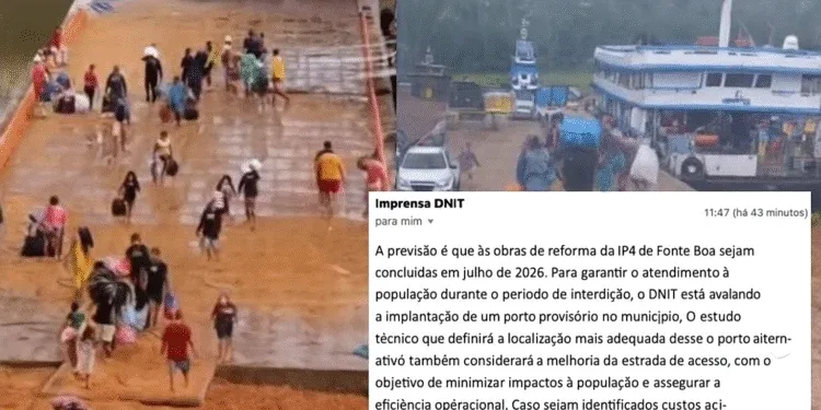 Dnit planeja a criação de porto provisório em Fonte Boa durante obras de reforma