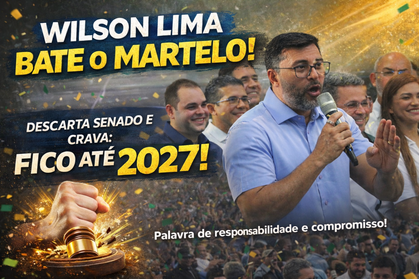 Governador Wilson Lima bate o martelo, descarta Senado e anuncia: “Fico até 2027”