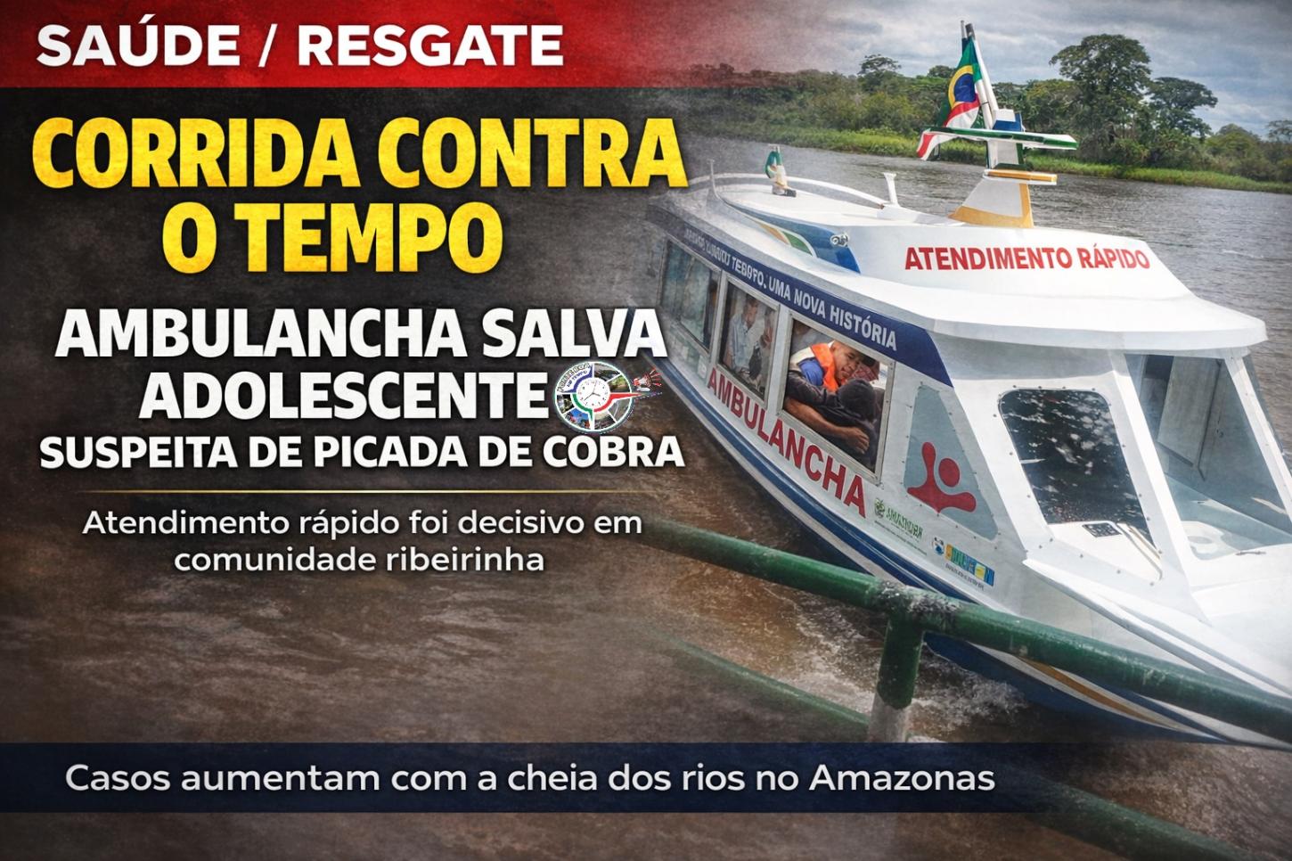 NÚCLEO DE RESGATE AGE RÁPIDO E SALVA ADOLESCENTE COM SUSPEITA DE PICADA DE COBRA EM FONTE BOA