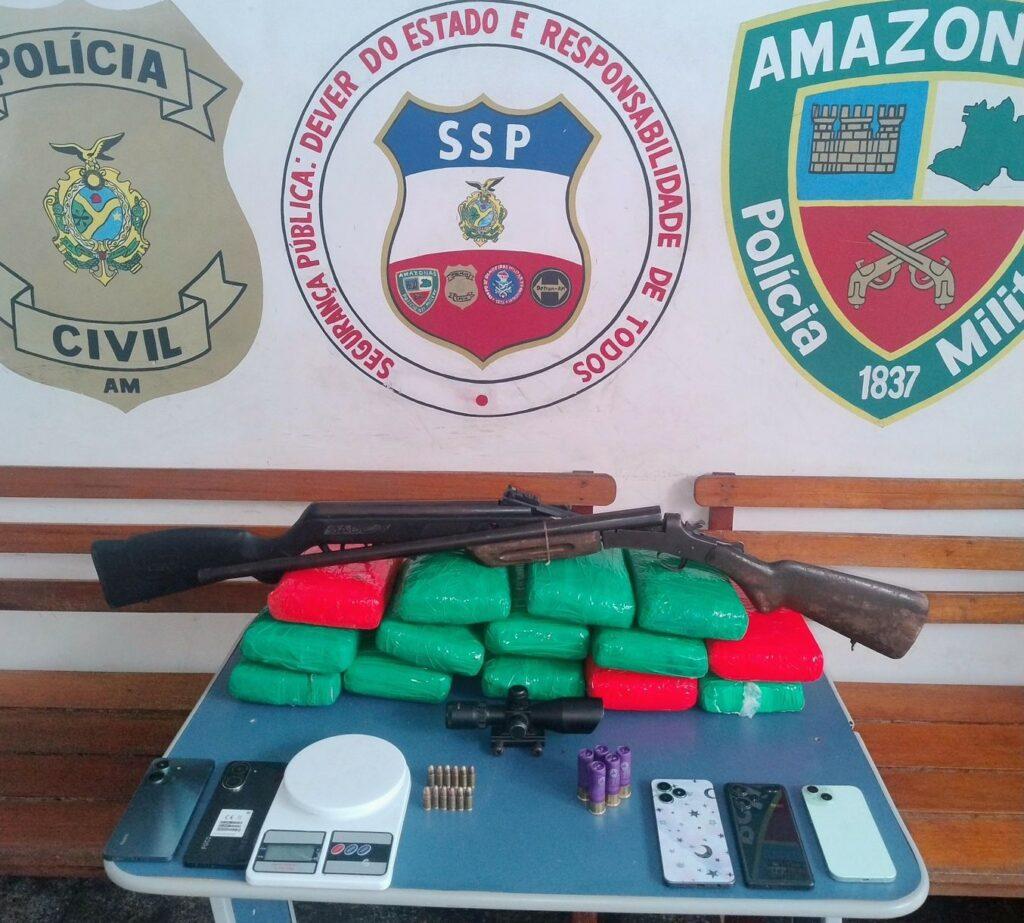 PM estoura esconderijo do tráfico e apreende mais de 16 quilos de drogas no Alto Solimões