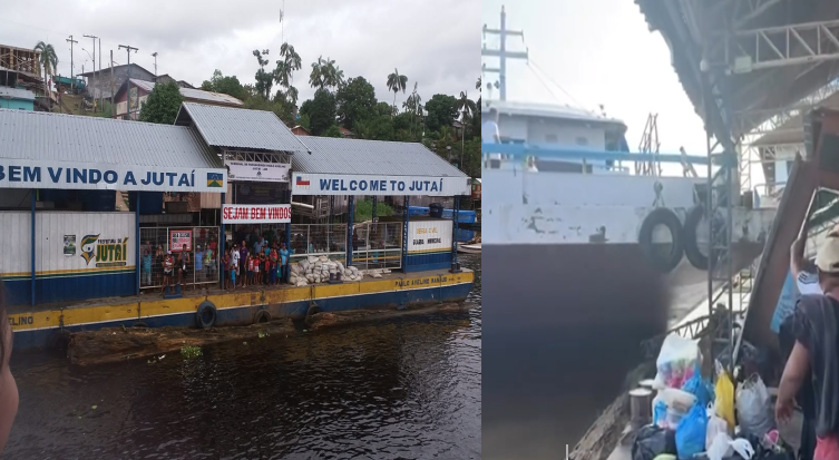 Embarcação bate contra estrutura do porto de Jutaí e derruba parte da estrutura