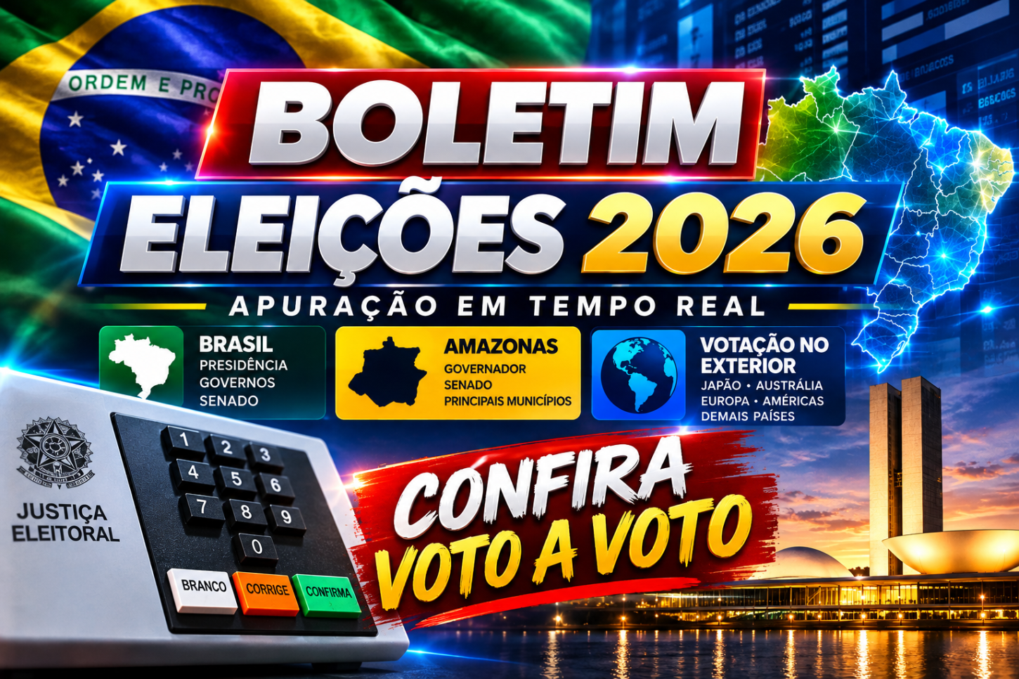 APURAÇÃO AVANÇA: Flávio aparece com 50,75% e Lula com 40,95% na parcial
