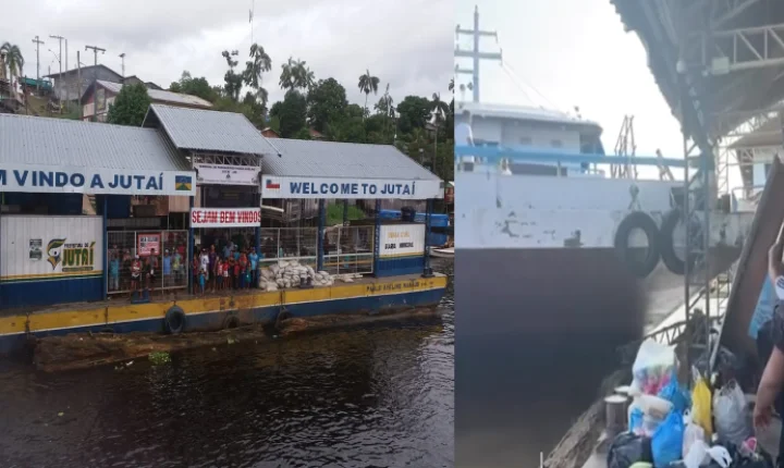 Embarcação bate contra estrutura do porto de Jutaí e derruba parte da estrutura