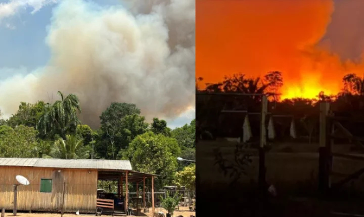 Incêndio na AM-352 atinge comunidades rurais e deixa Manacapuru coberta por fumaça