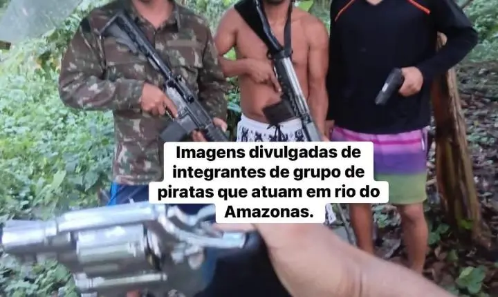 Suspeitos de integrar grupo de “piratas dos rios” aparecem fortemente armados e assustam ribeirinhos no Amazonas
